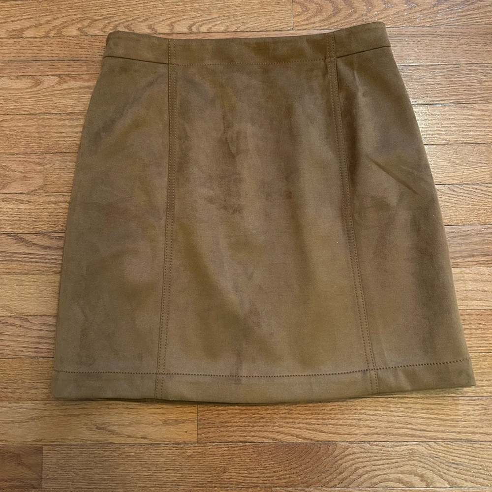 Ann Taylor Camel Suede Mini Skirt